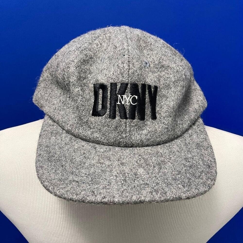 Vintage DKNY NYC Gray Wool Blend Baseball Cap Adjustable